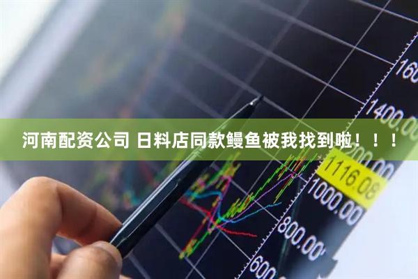 河南配资公司 日料店同款鳗鱼被我找到啦！！！
