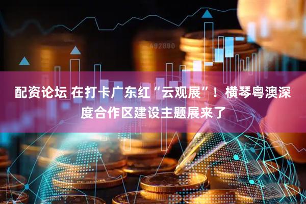 配资论坛 在打卡广东红“云观展”！横琴粤澳深度合作区建设主题展来了